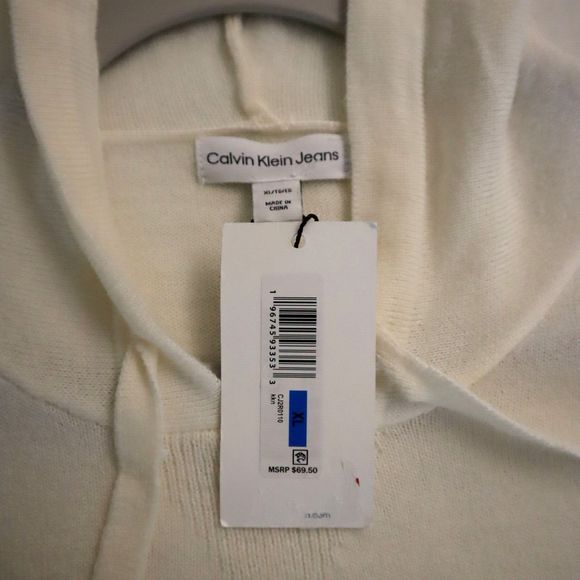 Calvin Klein Jeans CJ2R0110 Women's Sz XL Beige Hooded Bell-Sleeve Top $70 - Picture 7 of 7